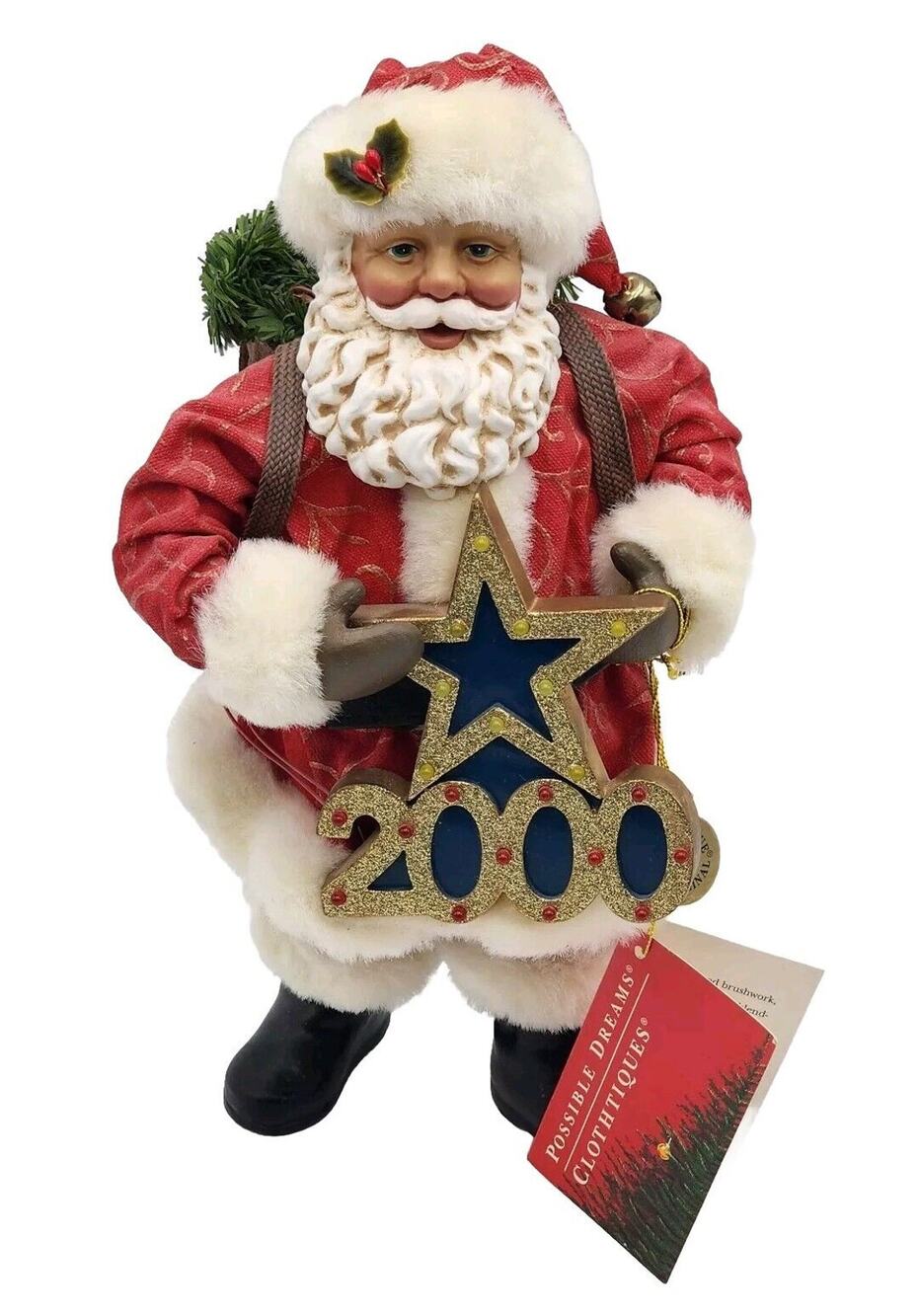 Clothtiques Possible Dreams Santa Claus Greeting the Millennium Animated Musical